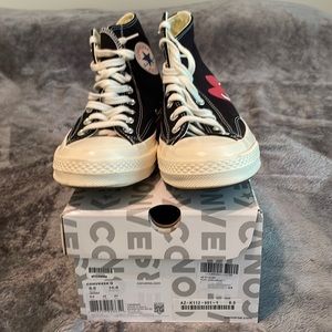 Converse- CDG-Chuck 70 CDG High Black/White/High Risk Red Men’s Size 8.5